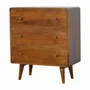 Chests of drawers - Artisan Furniture Solid Wood Curved Chestnut Chest, 3 Drawers, Dark Brown - ARTISAN FURNITURE