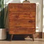 Chests of drawers - Artisan Furniture Solid Wood 2 over 3 Curved Chestnut Chest, Nordic Legs, Dark Brown - ARTISAN FURNITURE