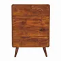 Chests of drawers - Artisan Furniture Solid Wood 2 over 3 Curved Chestnut Chest, Nordic Legs, Dark Brown - ARTISAN FURNITURE