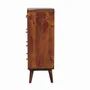 Chests of drawers - Artisan Furniture Solid Wood 2 over 3 Curved Chestnut Chest, Nordic Legs, Dark Brown - ARTISAN FURNITURE