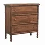 Chests of drawers - Artisan Furniture Solid Wood Bamboo Carved 3-Drawer Chest, Brown - ARTISAN FURNITURE