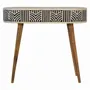 Console table - Artisan Furniture Solid Wood Edessa Bone Inlay Console Table, 1 Drawer, Black and White - ARTISAN FURNITURE