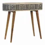 Console table - Artisan Furniture Solid Wood Edessa Bone Inlay Console Table, 1 Drawer, Black and White - ARTISAN FURNITURE
