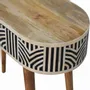 Console table - Artisan Furniture Solid Wood Edessa Bone Inlay Console Table, 1 Drawer, Black and White - ARTISAN FURNITURE