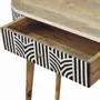 Console table - Artisan Furniture Solid Wood Edessa Bone Inlay Console Table, 1 Drawer, Black and White - ARTISAN FURNITURE