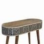 Console table - Artisan Furniture Solid Wood Edessa Bone Inlay Console Table, 1 Drawer, Black and White - ARTISAN FURNITURE