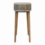 Console table - Artisan Furniture Solid Wood Edessa Bone Inlay Console Table, 1 Drawer, Black and White - ARTISAN FURNITURE