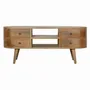 TV stands - Artisan Furniture Solid Wood Rounded Entertainment Unit, 4 Drawers, 2 Shelves, Brown - ARTISAN FURNITURE