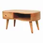 Tables basses - Artisan Furniture en bois massif Chêne clair Ondulé Table basse, 1 Tiroir et Niche ouverte, Beige - ARTISAN FURNITURE