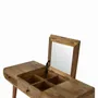 Other tables - Artisan Furniture Solid Wood Oak-ish Round Dressing Table, 3 Drawers and Foldable Mirror, Beige - ARTISAN FURNITURE