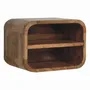 Night tables - Artisan Furniture Solid Wood Oak-ish Floating Open Curve Nightstand, 2 Shelves, Brown - ARTISAN FURNITURE