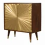 Buffets - Artisan Furniture en bois massif Manille Doré Armoire, Brass-Plated Portes, Doré and Dark Marron - ARTISAN FURNITURE