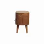 Meubles TV - Artisan Furniture en bois massif Mini Arrondi Meuble TV, 1 Tiroir et Ouvert Étagère, Beige - ARTISAN FURNITURE