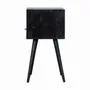 Night tables - Artisan Furniture Solid Wood Mini Ash Black Nightstand, 1 Drawer, 1 Open Slot, Ash Black - ARTISAN FURNITURE