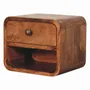 Night tables - Artisan Furniture Solid Wood Mini Honey Caramel Wall Mounted Nightstand with Open Slot, 1 Drawer, Brown - ARTISAN FURNITURE
