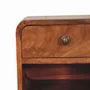 Night tables - Artisan Furniture Solid Wood Mini Honey Caramel Wall Mounted Nightstand with Open Slot, 1 Drawer, Brown - ARTISAN FURNITURE
