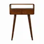 Console table - Artisan Furniture Solid Wood Mini Chestnut Console Table, 2 Drawers and Open Slot, Dark Brown - ARTISAN FURNITURE