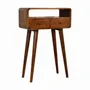 Console table - Artisan Furniture Solid Wood Mini Chestnut Console Table, 2 Drawers and Open Slot, Dark Brown - ARTISAN FURNITURE