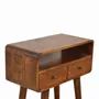 Console table - Artisan Furniture Solid Wood Mini Chestnut Console Table, 2 Drawers and Open Slot, Dark Brown - ARTISAN FURNITURE