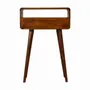 Console table - Artisan Furniture Solid Wood Mini Chestnut Console Table, 2 Drawers and Open Slot, Dark Brown - ARTISAN FURNITURE