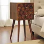 Night tables - Artisan Furniture Solid Wood Mini Chestnut Cube Nightstand, 2 Drawers, Dark Brown - ARTISAN FURNITURE