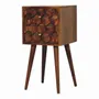 Night tables - Artisan Furniture Solid Wood Mini Chestnut Cube Nightstand, 2 Drawers, Dark Brown - ARTISAN FURNITURE