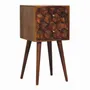 Night tables - Artisan Furniture Solid Wood Mini Chestnut Cube Nightstand, 2 Drawers, Dark Brown - ARTISAN FURNITURE