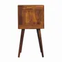 Night tables - Artisan Furniture Solid Wood Mini Chestnut Cube Nightstand, 2 Drawers, Dark Brown - ARTISAN FURNITURE
