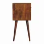 Night tables - Artisan Furniture Solid Wood Mini Chestnut Cube Nightstand, 2 Drawers, Dark Brown - ARTISAN FURNITURE