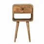 Tables de nuit - Artisan Furniture en bois massif Mini Chêne clair Courbe Lower Table de chevet, 1 Tiroir et Niche ouverte, Beige - ARTISAN FURNITURE