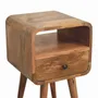 Night tables - Artisan Furniture Solid Wood Mini Oak-ish Curve Open Nightstand, 1 Drawer and Open Slot, Beige - ARTISAN FURNITURE