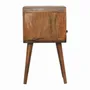 Night tables - Artisan Furniture Solid Wood Mini Oak-ish Curve Open Nightstand, 1 Drawer and Open Slot, Beige - ARTISAN FURNITURE