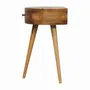 Night tables - Artisan Furniture Solid Wood Mini Oak-ish Circular Shape Nightstand, 1 Drawer, Brown - ARTISAN FURNITURE