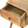 Night tables - Artisan Furniture Solid Wood Mini Oak-ish Curved Nightstand, 2 Drawers, Beige - ARTISAN FURNITURE
