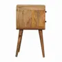 Night tables - Artisan Furniture Solid Wood Mini Oak-ish Curved Nightstand, 2 Drawers, Beige - ARTISAN FURNITURE
