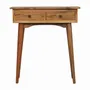 Console table - Artisan Furniture Solid Wood Mini Oak-ish Hallway Console Table, 2 Drawers, Brown - ARTISAN FURNITURE
