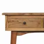Console table - Artisan Furniture Solid Wood Mini Oak-ish Hallway Console Table, 2 Drawers, Brown - ARTISAN FURNITURE