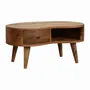 Tables basses - Artisan Furniture en bois massif Mini Chêne clair Ondulé Table basse, 1 Tiroir et Niche ouverte, Pieds nordiques, Chêne clair, Marron - ARTISAN FURNITURE