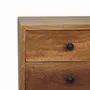 Night tables - Artisan Furniture Solid Wood Mini Oak-ish Nightstand, 2 Drawers, Beige - ARTISAN FURNITURE