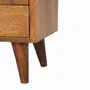 Tables de nuit - Artisan Furniture en bois massif Mini Classic Commodenut Table de chevet, 2 Tiroirs et Niche ouverte, Marron Foncé - ARTISAN FURNITURE