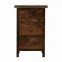 Tables de nuit - Artisan Furniture en bois massif Mini Classic Gris Country Table de chevet, 3 Tiroirs, Marron Foncé - ARTISAN FURNITURE