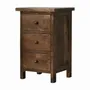 Tables de nuit - Artisan Furniture en bois massif Mini Classic Gris Country Table de chevet, 3 Tiroirs, Marron Foncé - ARTISAN FURNITURE