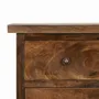 Tables de nuit - Artisan Furniture en bois massif Mini Classic Gris Country Table de chevet, 3 Tiroirs, Marron Foncé - ARTISAN FURNITURE