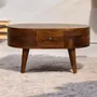 Coffee tables - Artisan Furniture Solid Wood Mini Chestnut Rounded Coffee Table, 2 Drawer, Dark Brown - ARTISAN FURNITURE