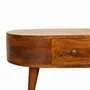 Coffee tables - Artisan Furniture Solid Wood Mini Chestnut Rounded Coffee Table, 2 Drawer, Dark Brown - ARTISAN FURNITURE
