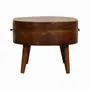 Coffee tables - Artisan Furniture Solid Wood Mini Chestnut Rounded Coffee Table, 2 Drawer, Dark Brown - ARTISAN FURNITURE