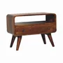 Meubles TV - Artisan Furniture en bois massif Mini Commodenut Courbé Meuble TV, 1 Tiroir, 1 Niche ouverte, Marron Foncé - ARTISAN FURNITURE