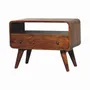 Meubles TV - Artisan Furniture en bois massif Mini Commodenut Courbé Meuble TV, 1 Tiroir, 1 Niche ouverte, Marron Foncé - ARTISAN FURNITURE