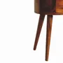 Night tables - Artisan Furniture Solid Wood Mini Chestnut Rounded Nightstand Table, 2 Drawers, Dark Brown - ARTISAN FURNITURE