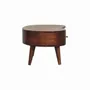 Coffee tables - Artisan Furniture Solid Wood Mini Chestnut Wave Coffee Table, 1 Drawer and Open Slot, Dark Brown - ARTISAN FURNITURE